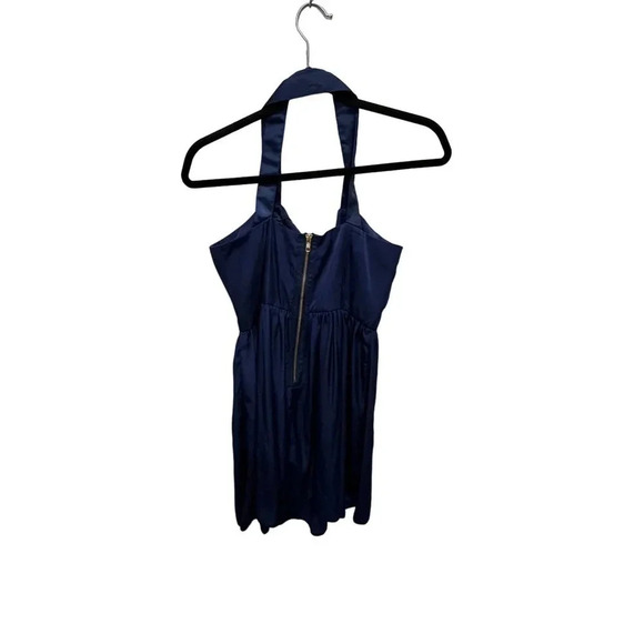 Asos Women's Blue Polyester Halter Neck Back Zipper Mini Dress Size 8 - Picture 1 of 6